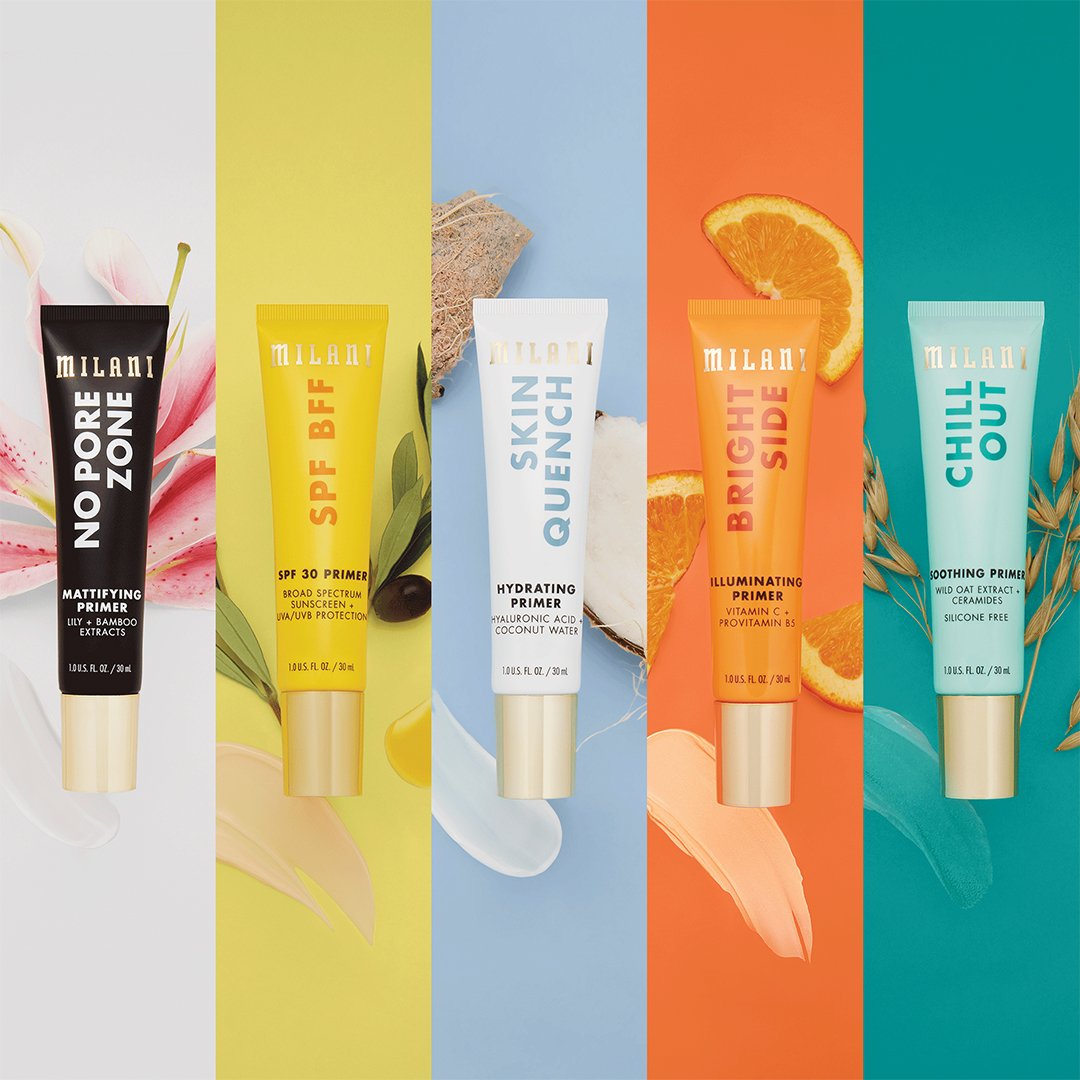 Milani Chill Out Soothing Primer 4pc Set + 1 Full Size Product Worth 25% Value Free