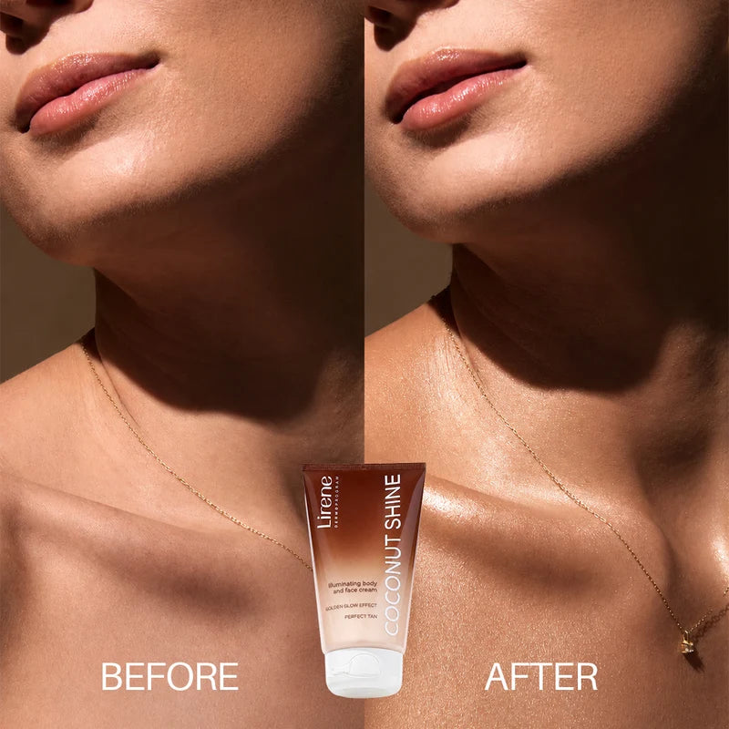 4pc Set + 1 Full Size Product Worth 25% Value Free Lirene Coconut Shine illuminating Body And Face Cream