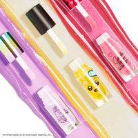 Makeup Revolution X Fortnite Cuddle Team Leader Pink Shimmer Lip Gloss 4pc Set + 1 Full Size Product Worth 25% Value Free