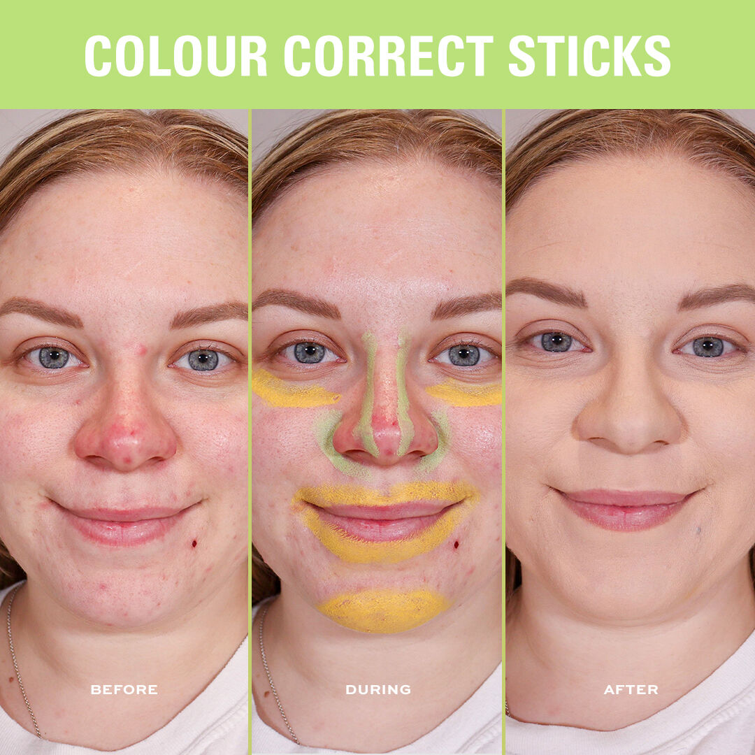 Makeup Revolution Correct & Transform Yellow & Green 4pc Set + 1 Full Size Product Worth 25% Value Free