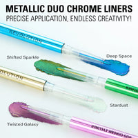 Makeup Revolution Metallic Duochrome Eyeliner Deep Space 4pc Set + 1 Full Size Product Worth 25% Value Free