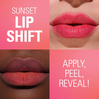Revolution Sunset Lip Shift Peel Off Lip Stain - Flushed Pink 4pc Set + 1 Full Size Product Worth 25% Value Free