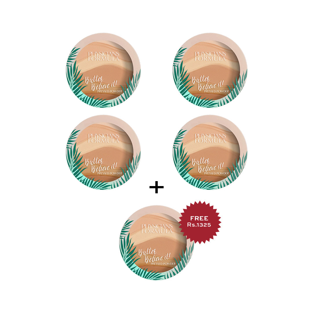 Physicians Formula Butter Believe It! Face Powder Creamy Natural 4pc Set + 1 Full Size Product Worth 25% Value Free