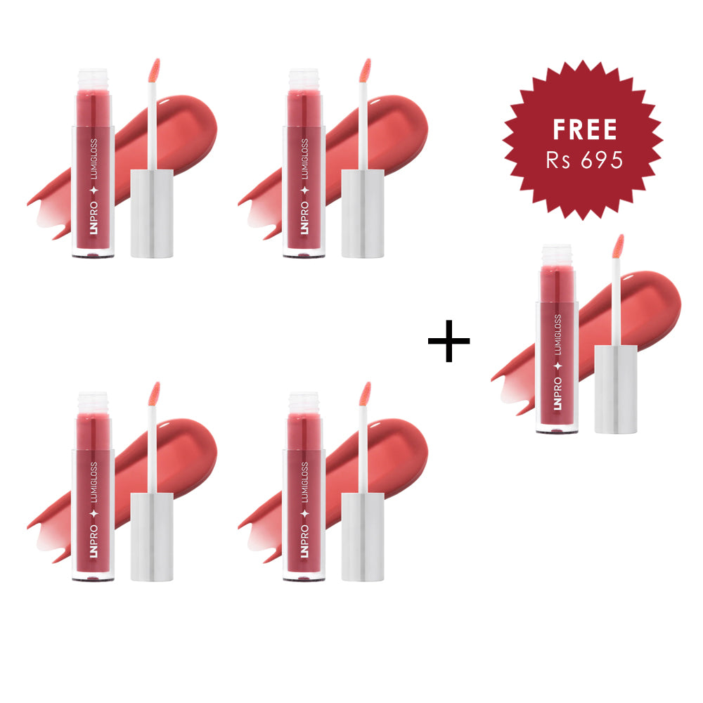 LN PRO LumiGloss Lip Gloss Soft Rose 4pc Set + 1 Full Size Product Worth 25% Value Free