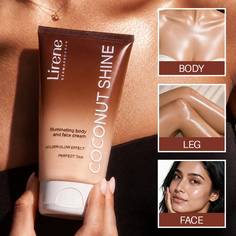 4pc Set + 1 Full Size Product Worth 25% Value Free Lirene Coconut Shine illuminating Body And Face Cream