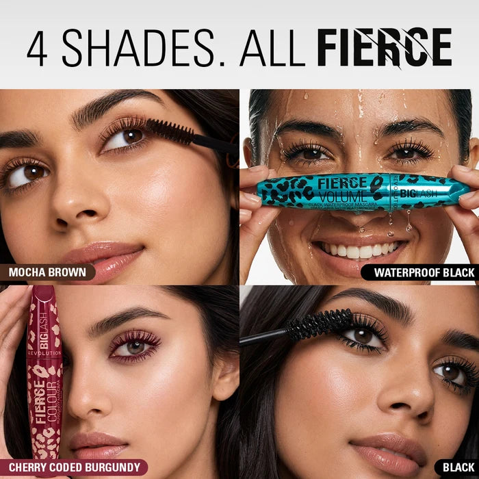 Revolution Big Lash Fierce Volume Mascara Waterproof Black 4pc Set + 1 Full Size Product Worth 25% Value Free