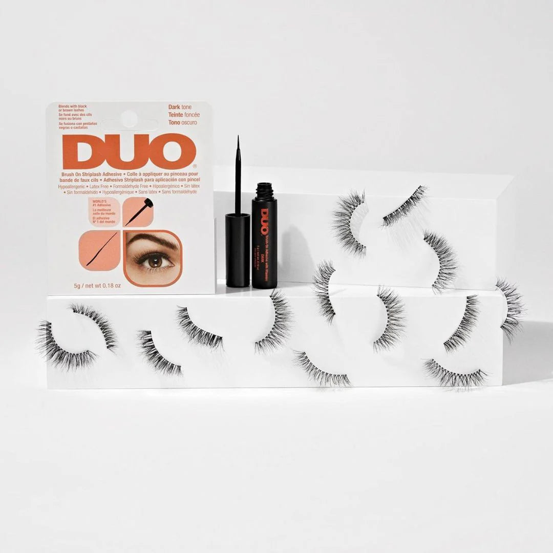 DUO Brush-On Striplash Adhesive, Dark 4pc Set + 1 Full Size Product Worth 25% Value Free