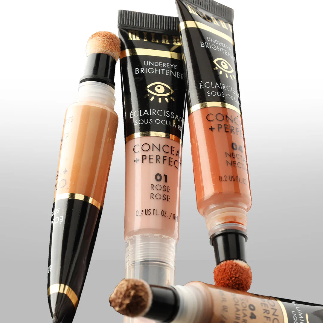 Milani Conceal + Perfect Undereye Brightener-01 Rose 4pc Set + 1 Full Size Product Worth 25% Value Free