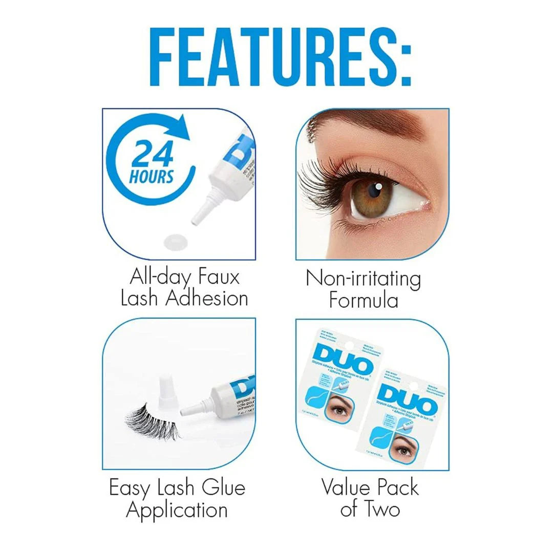 DUO Striplash Adhesive, Clear 4pc Set + 1 Full Size Product Worth 25% Value Free