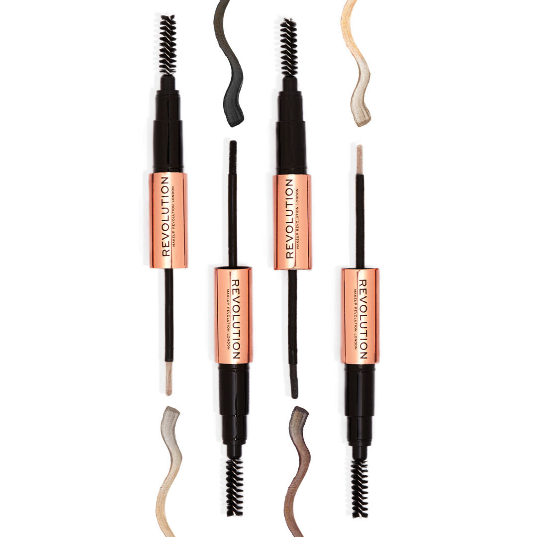 Makeup Revolution Colour Adapt Brow Tint Light Brown 4pc Set + 1 Full Size Product Worth 25% Value Free
