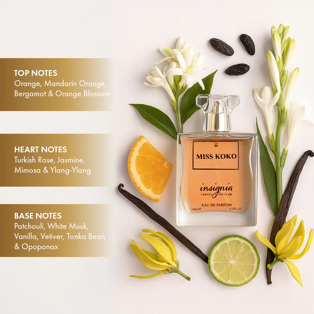 Insignia Miss Koko 3-Piece Gift Set – Eau De Parfum + Shower Gel + Body Lotion 100ml Each 4pc Set + 1 Full Size Product Worth 25% Value Free