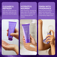 Giverny Lilac Diamond 3 pcs Gift Set 100 ml Body Lotion, 100 ml Eau De Parfum, 100 ml Shower Gel 4pc Set + 1 Full Size Product Worth 25% Value Free