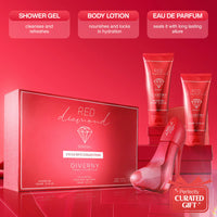 Giverny Red Diamond 3 pcs Gift Set, 100 ml Body Lotion 100 ml Eau De Parfum, 100 ml Shower Gel 4pc Set + 1 Full Size Product Worth 25% Value Free