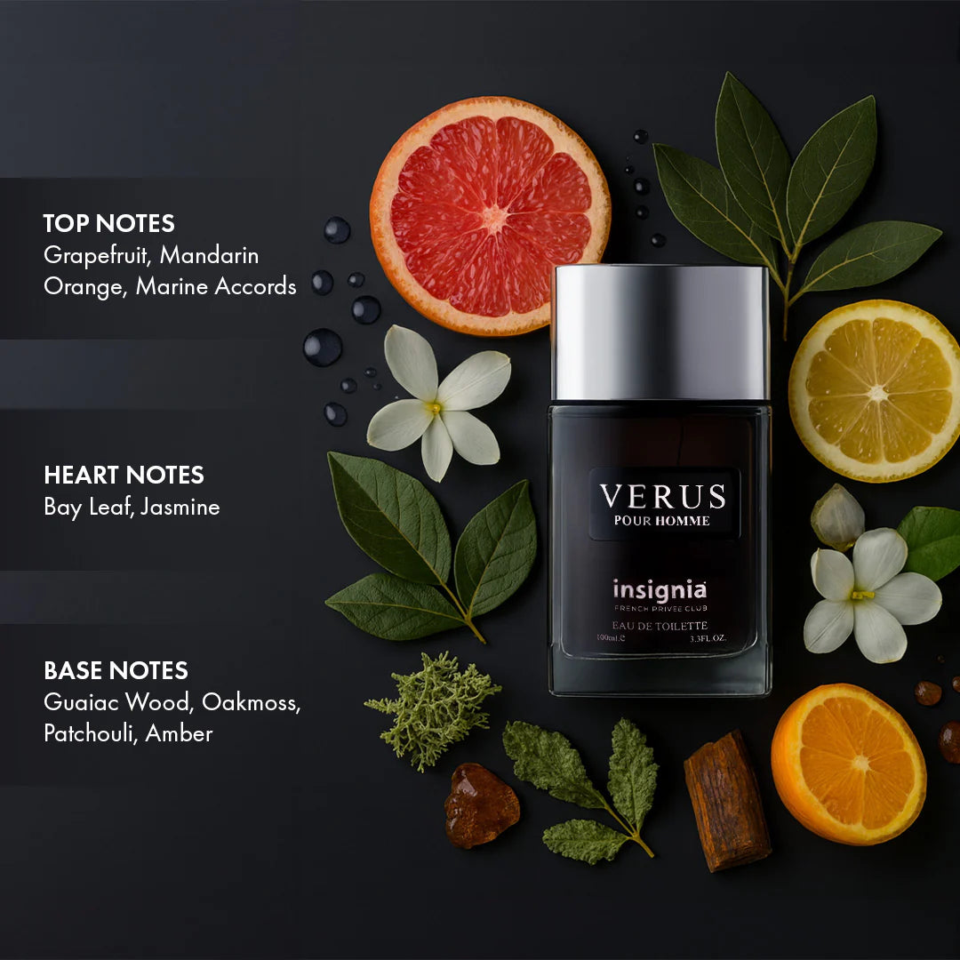 INSIGNIA VERUS Pour Homme Eau De Toilette 100ml 4pc Set + 1 Full Size Product Worth 25% Value Free