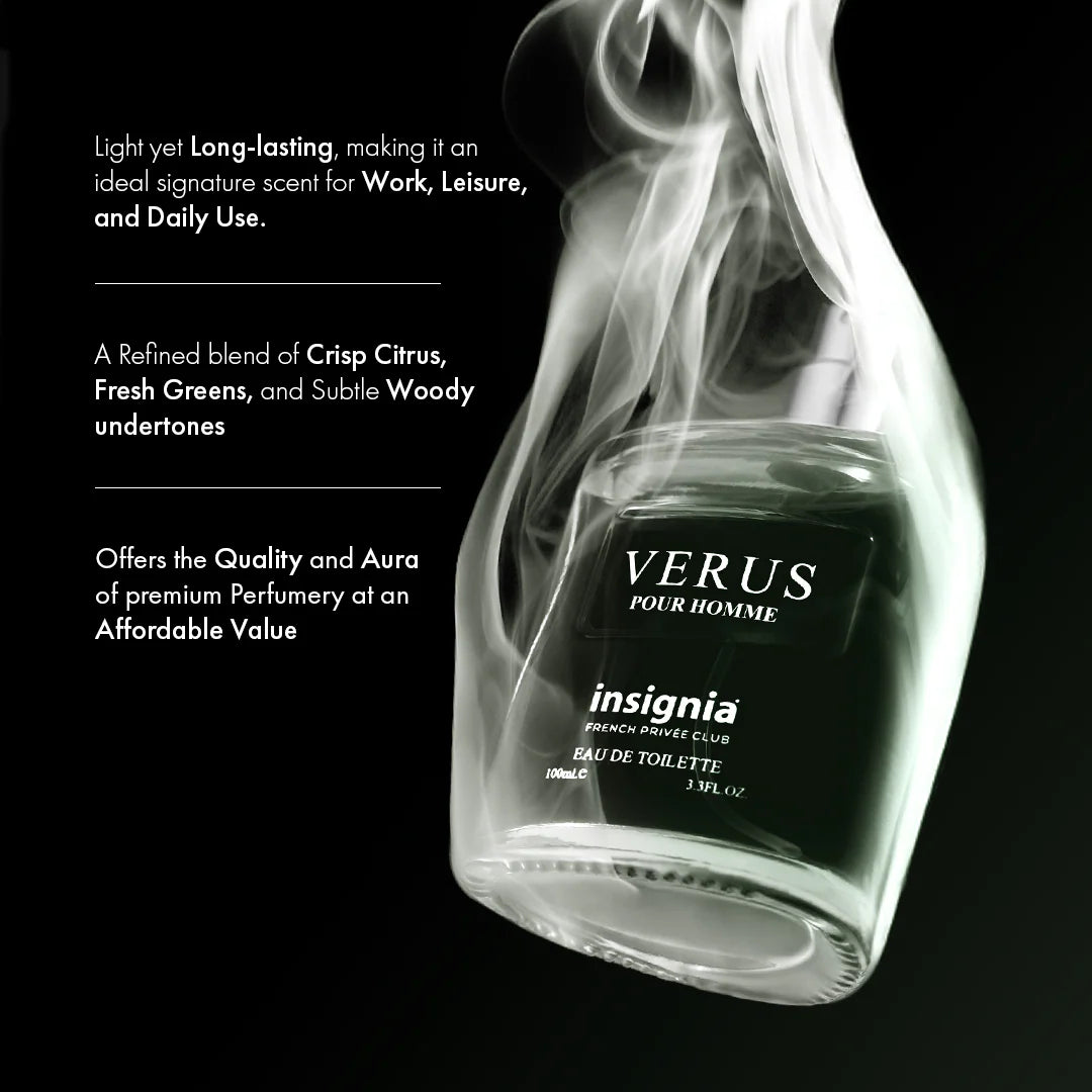 INSIGNIA VERUS Pour Homme Eau De Toilette 100ml 4pc Set + 1 Full Size Product Worth 25% Value Free