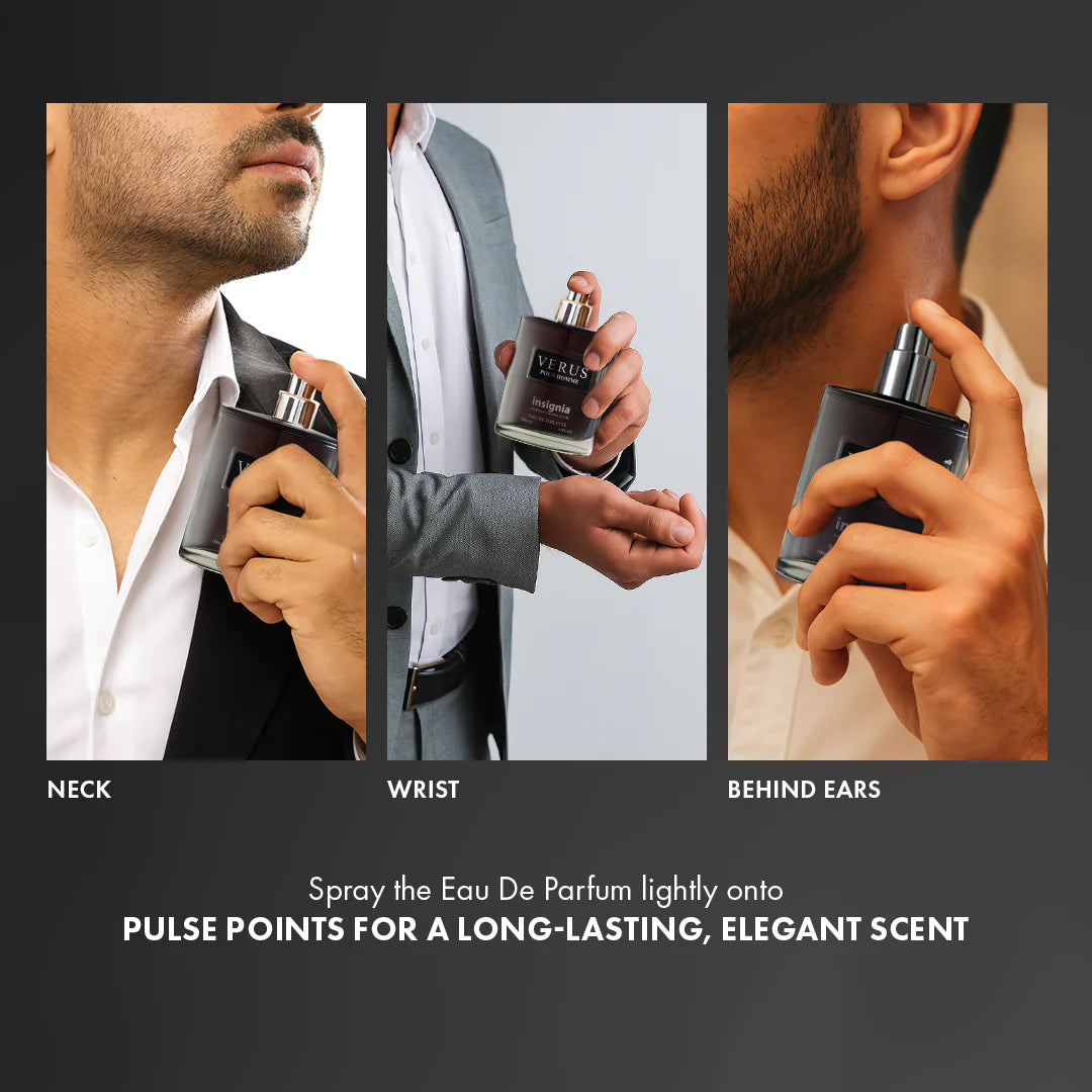 INSIGNIA VERUS Pour Homme Eau De Toilette 100ml 4pc Set + 1 Full Size Product Worth 25% Value Free