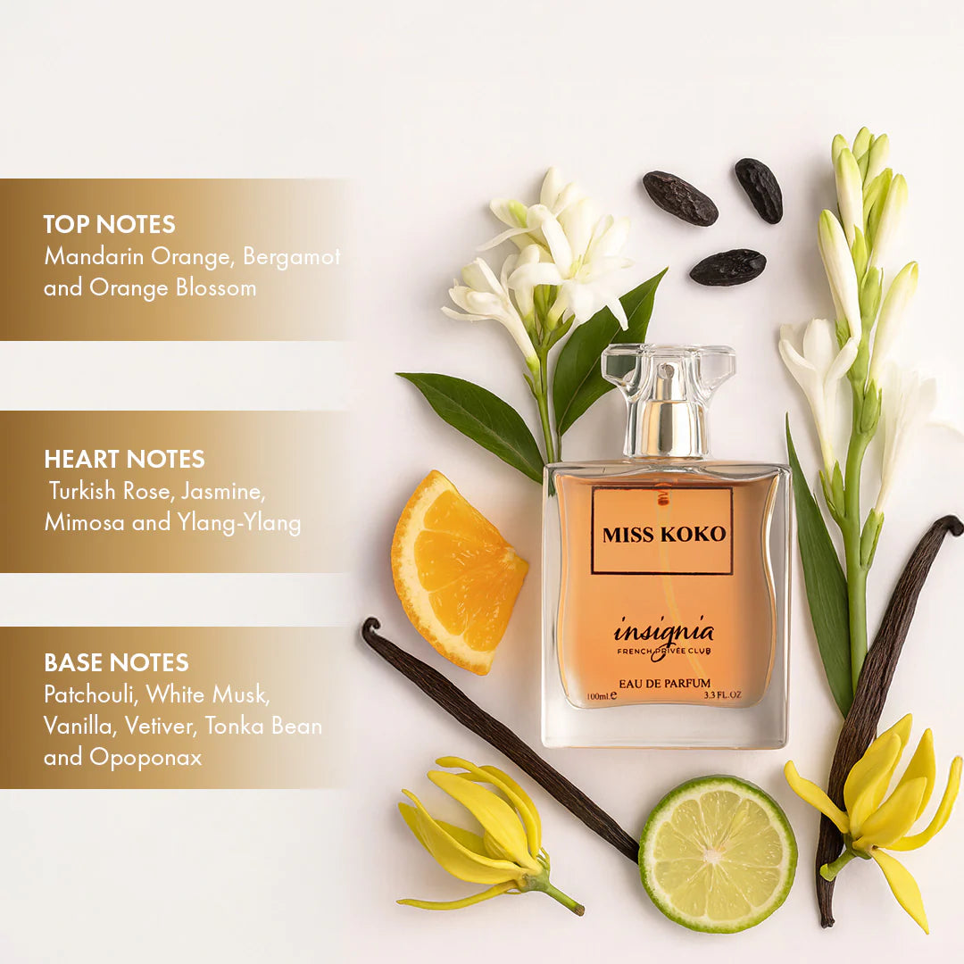 INSIGNIA MISS KOKO Ladies Eau De Parfum 100ml 4pc Set + 1 Full Size Product Worth 25% Value Free