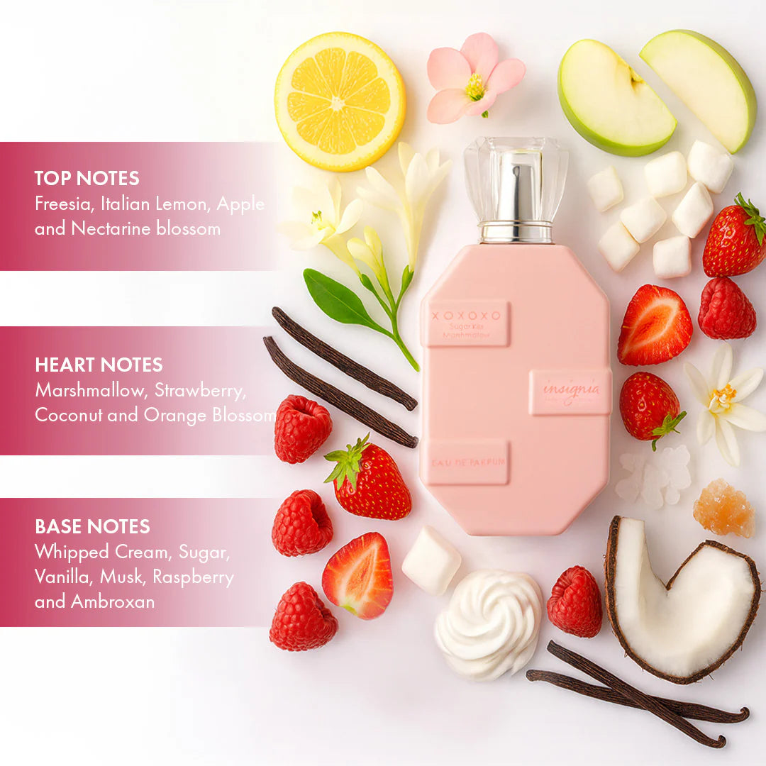 INSIGNIA SUGAR KISS MARSHMALLOW Eau De PARFUM 100ml 4pc Set + 1 Full Size Product Worth 25% Value Free