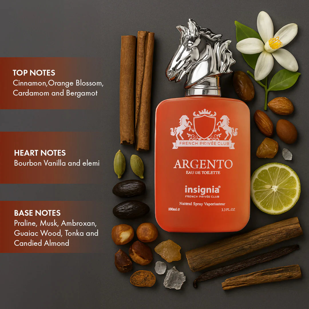 INSIGNIA ARGENTO Eau De Toilette 100ml 4pc Set + 1 Full Size Product Worth 25% Value Free