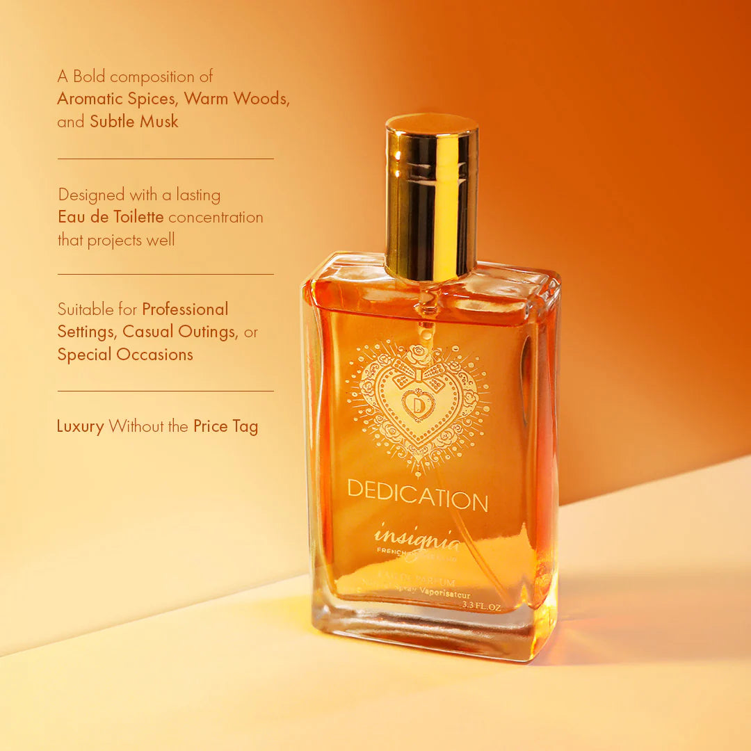 INSIGNIA DEDICATION Pour Homme Eau De Parfum 100ml 4pc Set + 1 Full Size Product Worth 25% Value Free