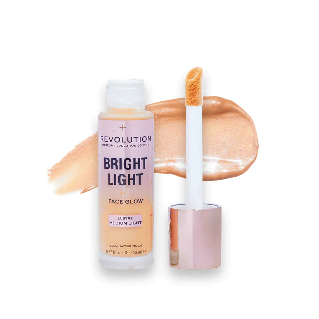 Makeup Revolution Bright Light Face Glow Lustre Medium Light 4pc Set + 1 Full Size Product Worth 25% Value Free