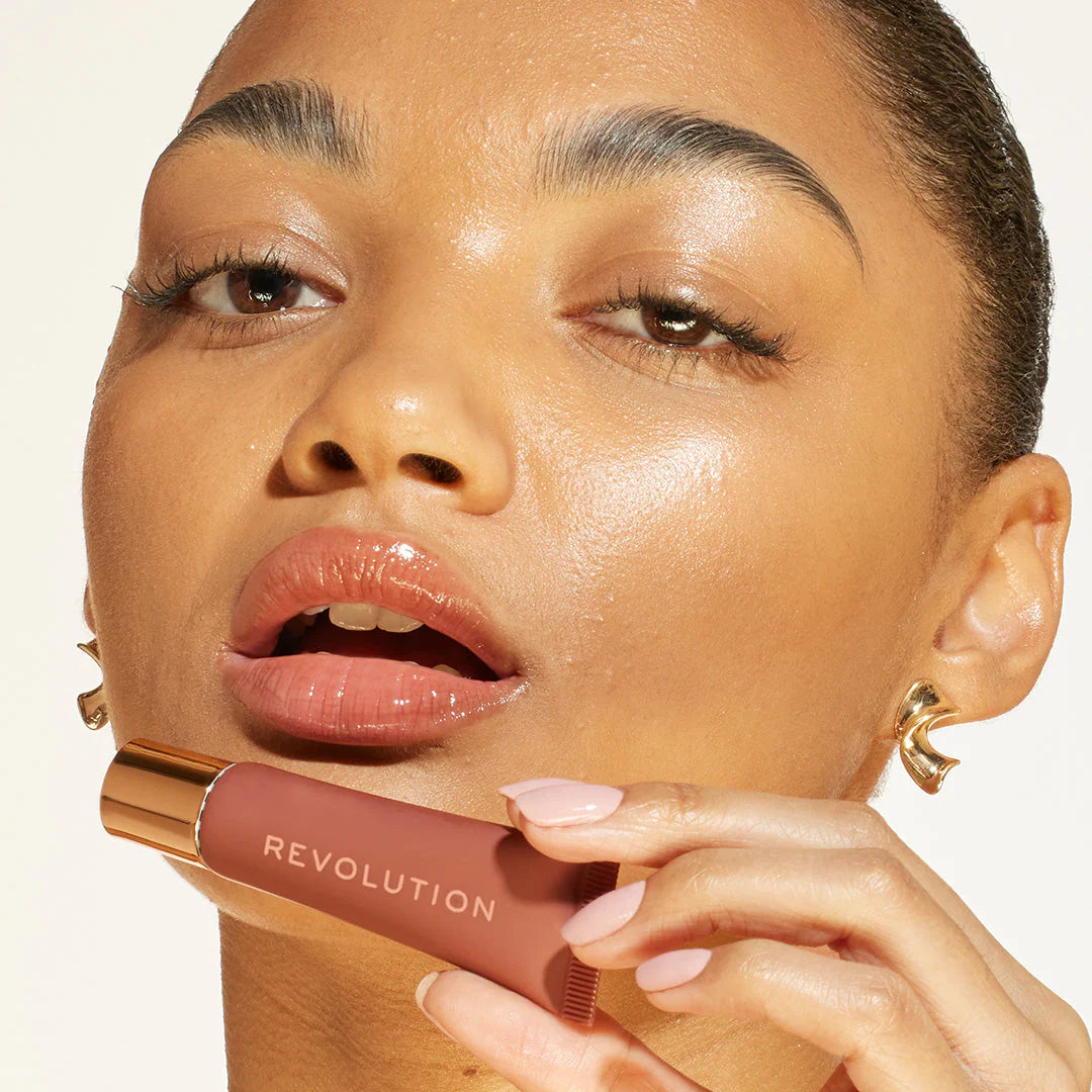 Revolution Juicy Peptide Lip Balm Nude Latte 4pc Set + 1 Full Size Product Worth 25% Value Free