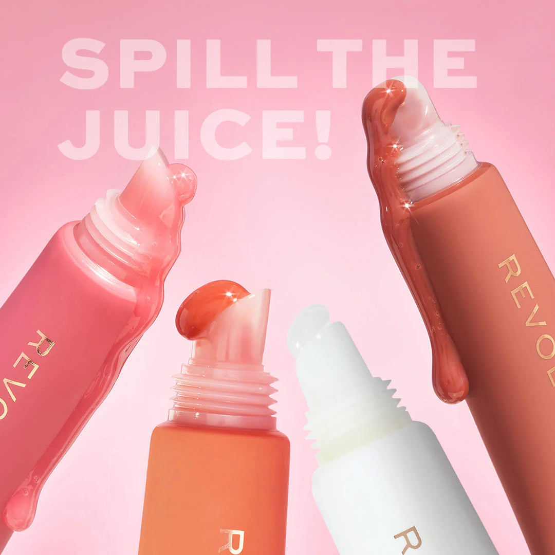 Revolution Juicy Peptide Lip Balm Clear Ice 4pc Set + 1 Full Size Product Worth 25% Value Free
