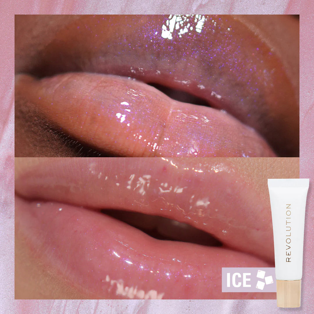 Revolution Juicy Peptide Lip Balm Clear Ice 4pc Set + 1 Full Size Product Worth 25% Value Free