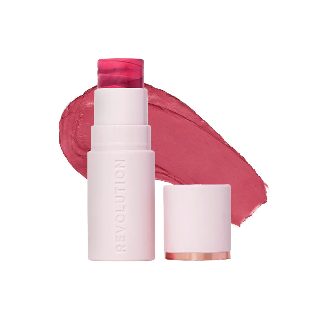 Makeup Revolution Skin Silk Marble Blush Stick Berry Flush 4pc Set + 1 Full Size Product Worth 25% Value Free