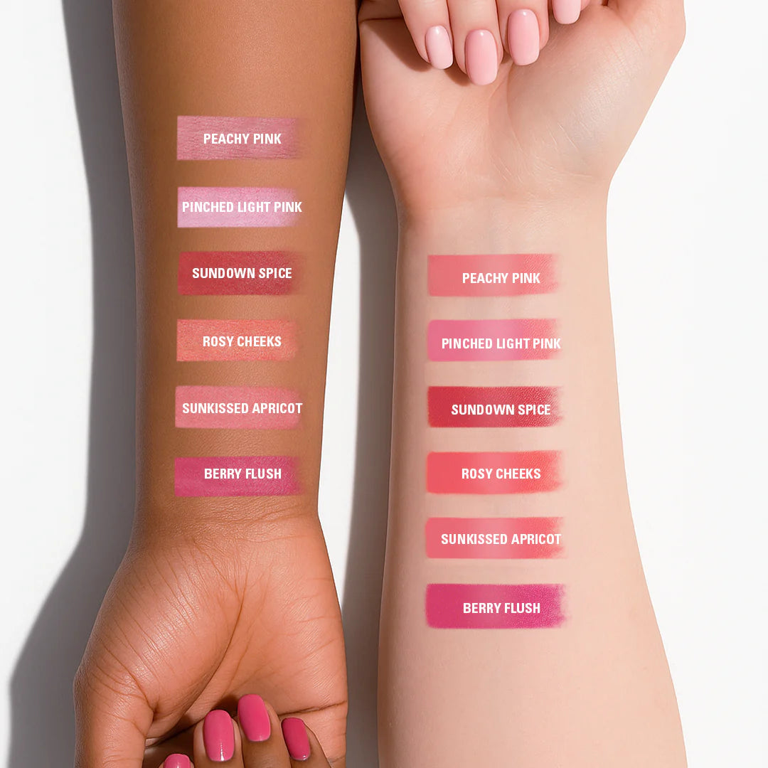 Makeup Revolution Skin Silk Marble Blush Stick Berry Flush 4pc Set + 1 Full Size Product Worth 25% Value Free