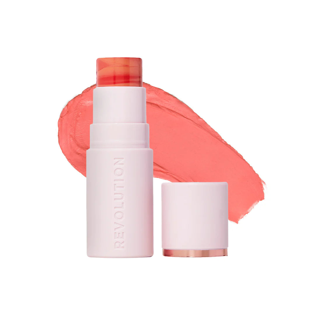 Makeup Revolution Skin Silk Marble Blush Stick Sunkissed Apricot 4pc Set + 1 Full Size Product Worth 25% Value Free