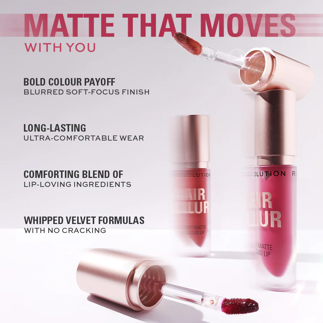 Makeup Revolution Air Blur Matte Liquid Lipstick Sultry 4pc Set + 1 Full Size Product Worth 25% Value Free