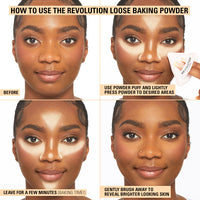 Makeup Revolution Loose Baking Powder Peach 4pc Set + 1 Full Size Product Worth 25% Value Free