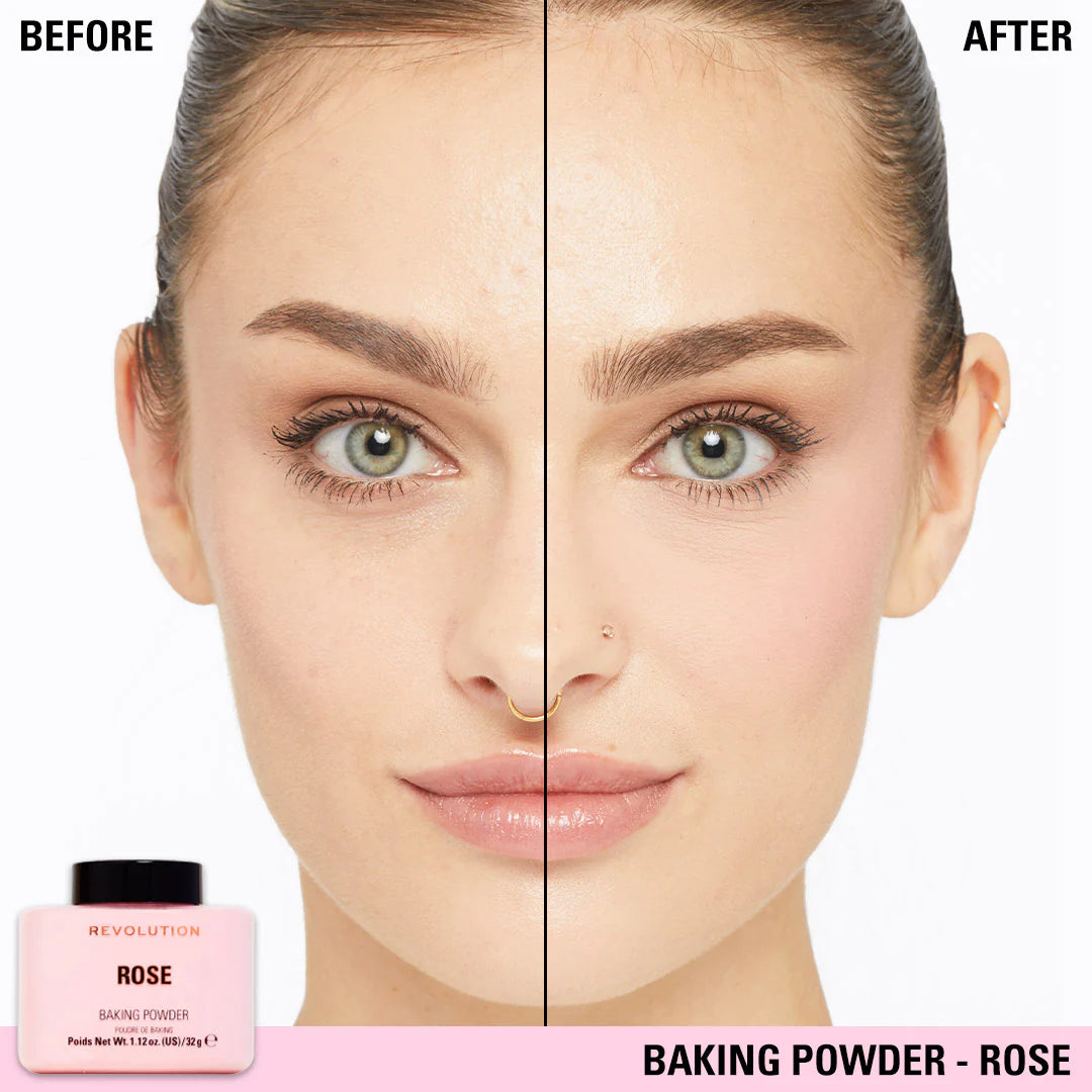 Revolution Loose Baking Powder Rose 4pc Set + 1 Full Size Product Worth 25% Value Free