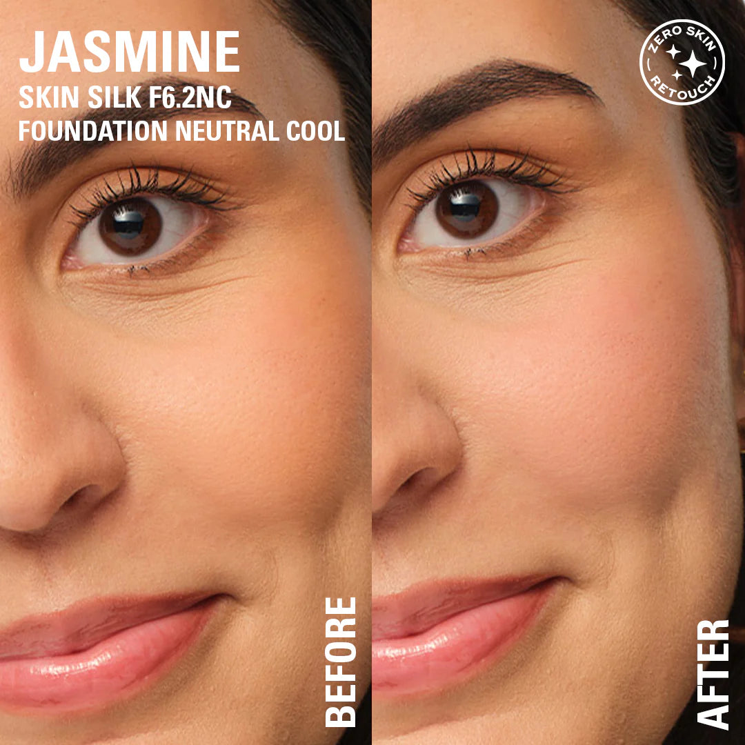 Makeup Revolution Skin Silk Serum Foundation F6.2 NC 4pc Set + 1 Full Size Product Worth 25% Value Free