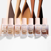 Makeup Revolution Skin Silk Serum Foundation F7.2 NW 4pc Set + 1 Full Size Product Worth 25% Value Free
