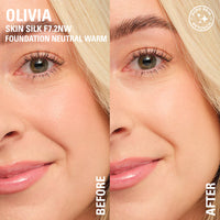 Makeup Revolution Skin Silk Serum Foundation F7.2 NW 4pc Set + 1 Full Size Product Worth 25% Value Free