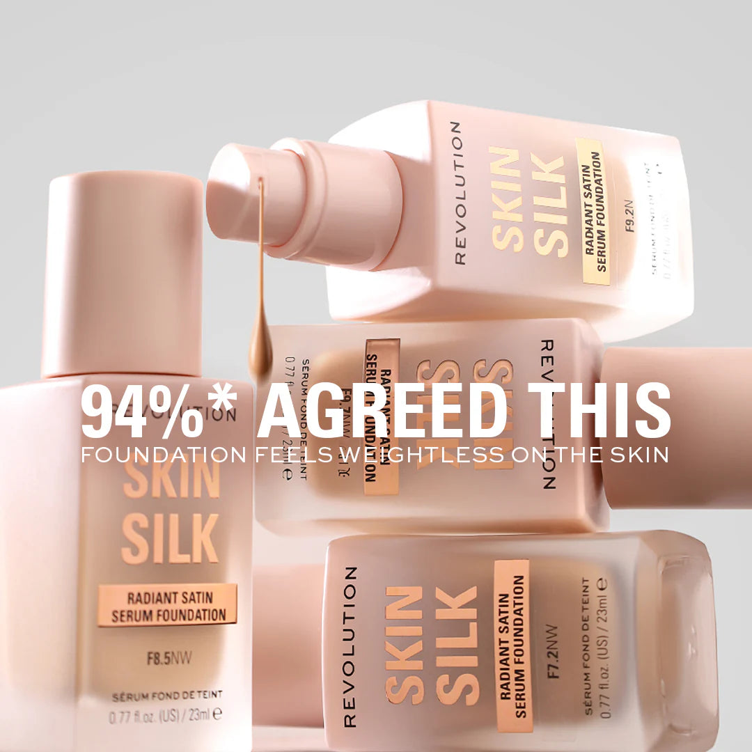 Makeup Revolution Skin Silk Serum Foundation F9.2 N 4pc Set + 1 Full Size Product Worth 25% Value Free