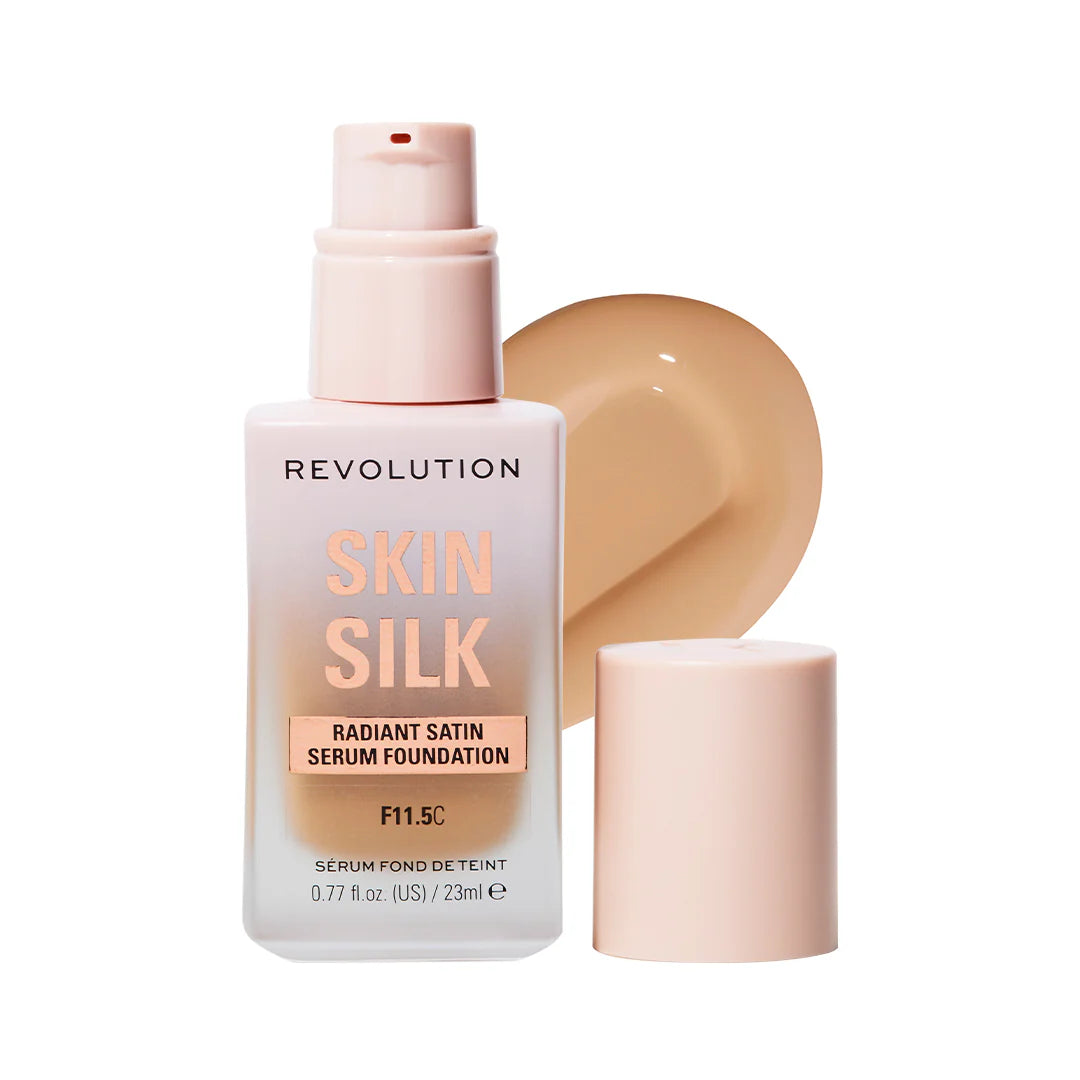 Makeup Revolution Skin Silk Serum Foundation F11.5 C 4pc Set + 1 Full Size Product Worth 25% Value Free