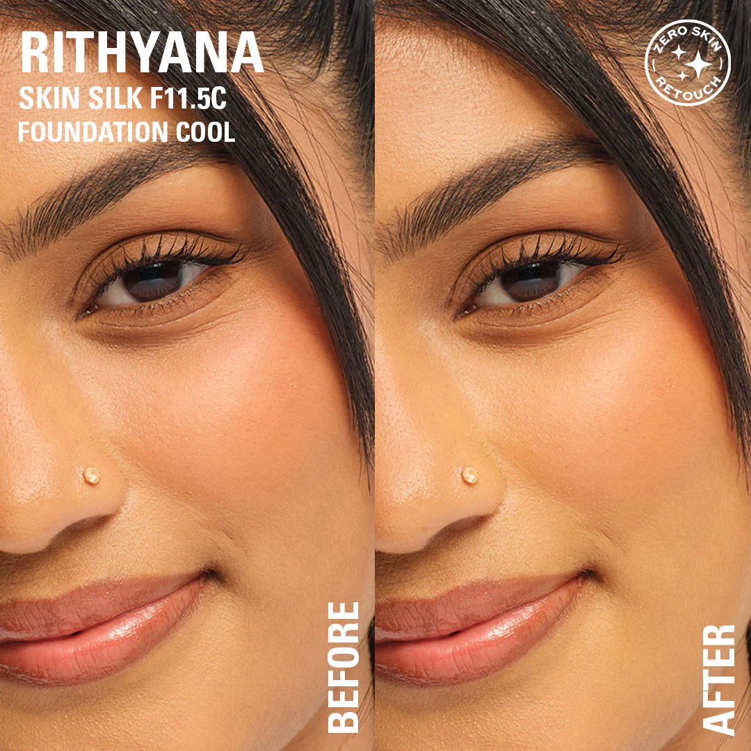 Makeup Revolution Skin Silk Serum Foundation F11.5 C 4pc Set + 1 Full Size Product Worth 25% Value Free