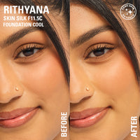 Makeup Revolution Skin Silk Serum Foundation F11.5 C 4pc Set + 1 Full Size Product Worth 25% Value Free