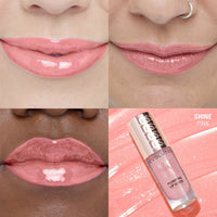 Makeup Revolution Pout Bomb Shimmer Gloss Shine Pink 4pc Set + 1 Full Size Product Worth 25% Value Free