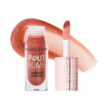 Makeup Revolution Pout Bomb Shimmer Gloss Nude Glow 4pc Set + 1 Full Size Product Worth 25% Value Free