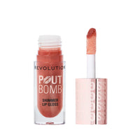 Makeup Revolution Pout Bomb Shimmer Gloss Nude Glow 4pc Set + 1 Full Size Product Worth 25% Value Free