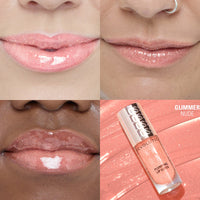 Makeup Revolution Pout Bomb Shimmer Gloss Glimmer Nude 4pc Set + 1 Full Size Product Worth 25% Value Free