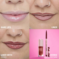 Makeup Revolution Pout Bomb Plumping Lip Liner Cookie Warm Brown 4pc Set + 1 Full Size Product Worth 25% Value Free
