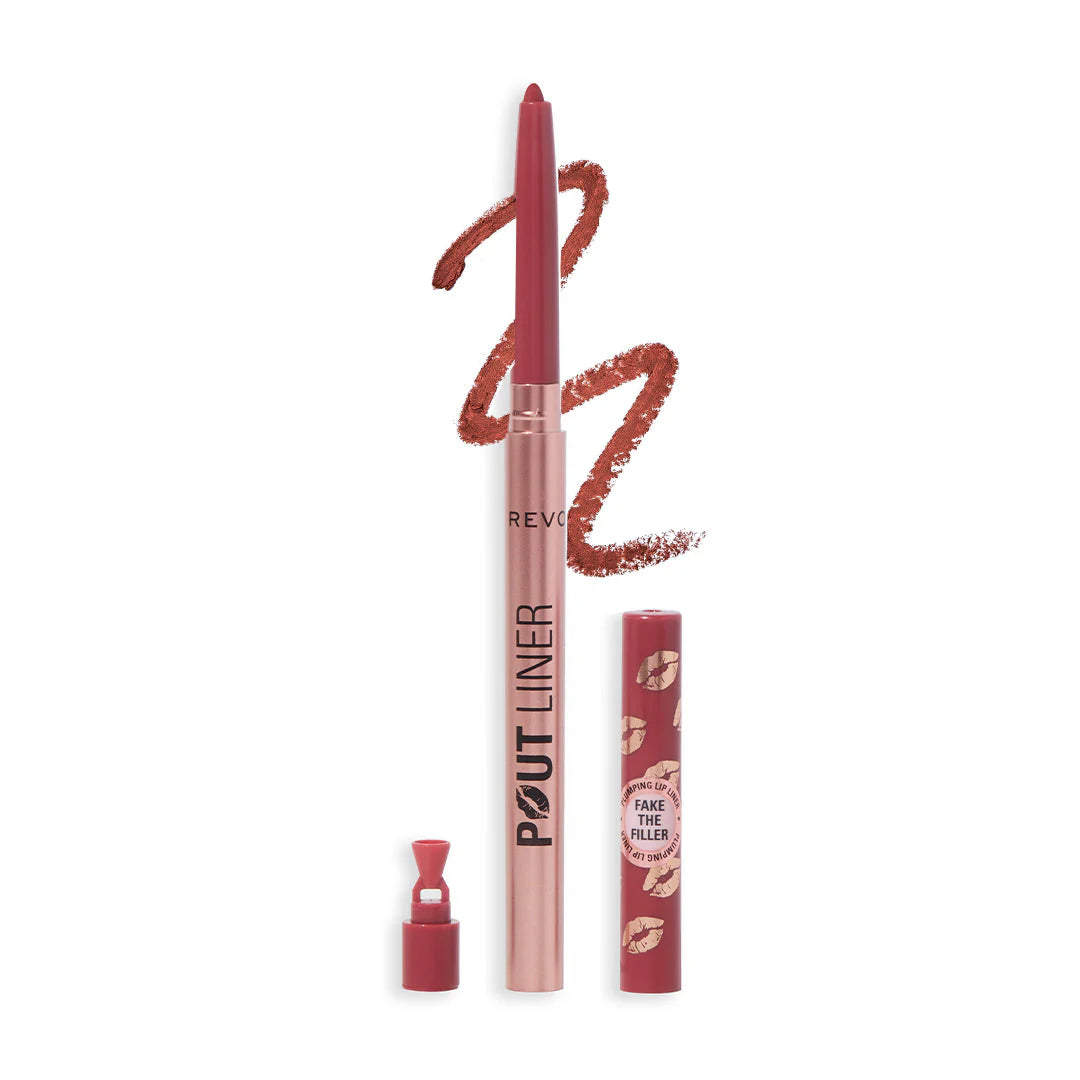 Makeup Revolution Pout Bomb Plumping Lip Liner Melba Warm Peach 4pc Set + 1 Full Size Product Worth 25% Value Free