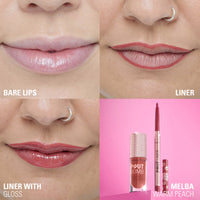 Makeup Revolution Pout Bomb Plumping Lip Liner Melba Warm Peach 4pc Set + 1 Full Size Product Worth 25% Value Free