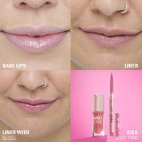 Makeup Revolution Pout Bomb Plumping Lip Liner Kiss Baby Pink 4pc Set + 1 Full Size Product Worth 25% Value Free