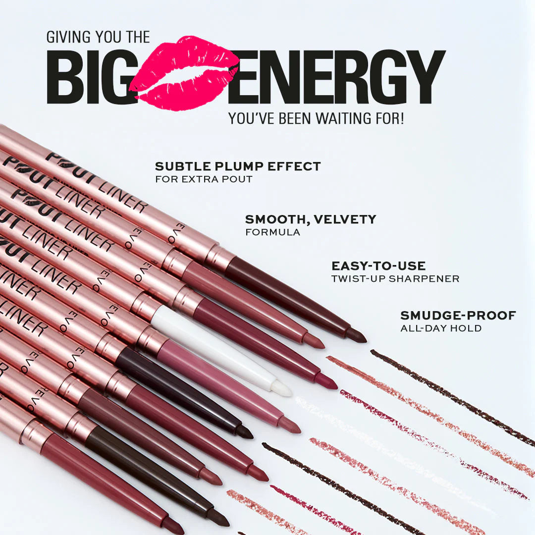 Makeup Revolution Pout Bomb Plumping Lip Liner Burnt Cherry Red 4pc Set + 1 Full Size Product Worth 25% Value Free